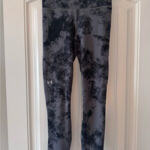 Under Armour Charcoal and Black Patterned Leggings with pockets size S